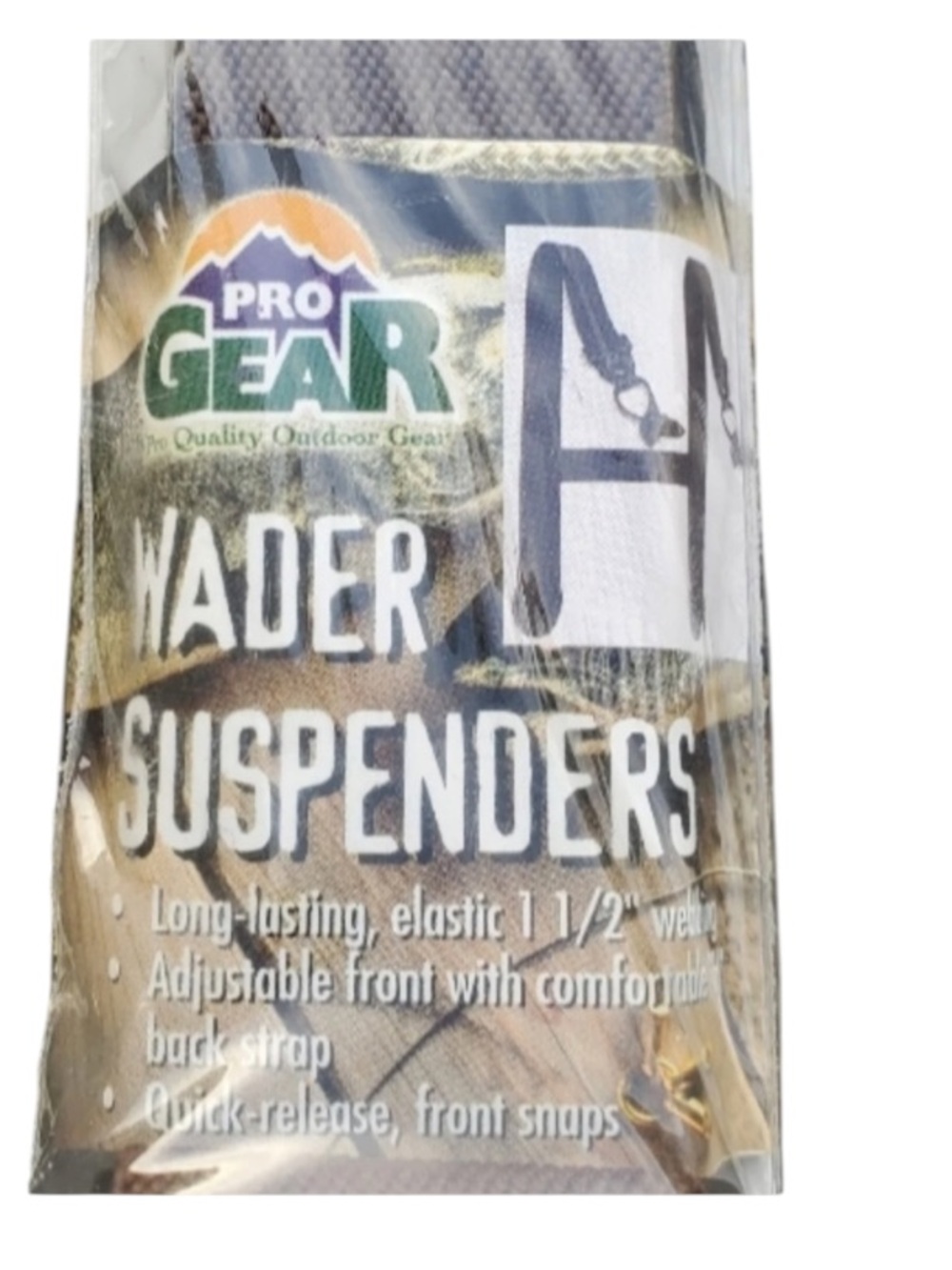 Pro Gear Fishing Wader Suspenders Brown H Back Strap 1 1/2" Wide Elastic Webbing